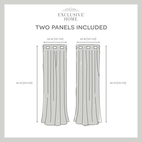 Exclusive Home Curtains Loha Keten Gromet Üst Perde Panel Çifti, 54x84, Doğal - Seçenekler: 54x63, 54x84, 54x96, 54x108, 54x120...