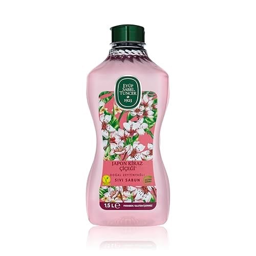 Eyüp Sabri Tuncer Doğal Zeytinyağlı Sıvı Sabun Japon Kiraz Çiçeği 1,5 L Pet Şişe (1 x 1500 ml)