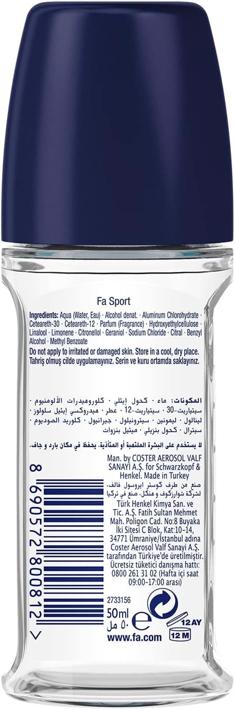 Fa Sport Erkek Roll-On 50 ml Turunçgil Aromalı 1 Adet - Seçenekler: Tekli, İkili