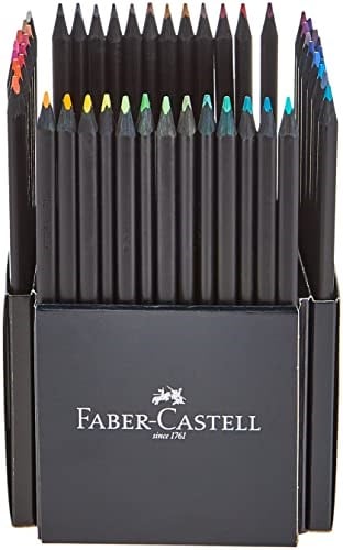 Faber-Castell 116450 - Renkli kalemler Blackwood, Black Edition, 50li kutu, parlak renkler, yumuşak çizgili, siyah ahşap