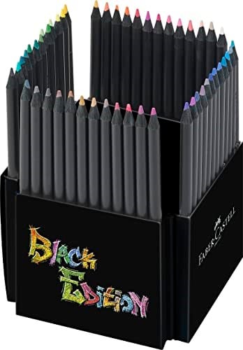 Faber-Castell 116450 - Renkli kalemler Blackwood, Black Edition, 50li kutu, parlak renkler, yumuşak çizgili, siyah ahşap