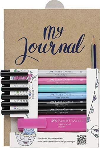 FABER-CASTELL 267125 - Başlangıç Seti Bullet Journaling, 9 Parçalı, Çok Renkli - Seçenekler: Bullet Journaling, Kaligrafi, 1 stück (1er Pack)...