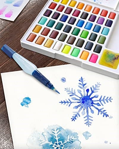 Faber-Castell Creative Studio Tablet Suluboya Seti, 48 Renk, Su Bazlı Pigment, Karıştırma Paleti ve Aksesuarlar ile, Taşınabilir Sanatsal Set | Karıştırma paleti, su tankı fırçası ve sünger, hobi ve y