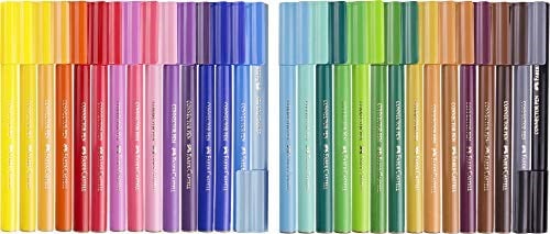 Faber-Castell Eğlenceli Keçeli Kalem 30 Renk, Geniş Renk Yelpazesi, Su Bazlı Mürekkep, Bağlanabilir Kapak, Çocuklar İçin Güvenli - Seçenekler: 30 Renk, 30 Renk 2li paket