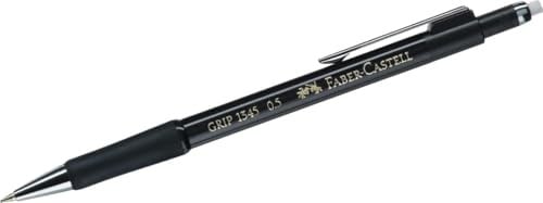 Faber-Castell Grip 1345 Versatil Kalem, 0.5 mm, Siyah 2022, Silgili, Saklanabilir Metal Uç, Ergonomik Tutuş