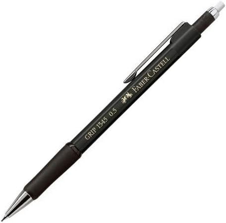 Faber-Castell Grip 1345 Versatil Kalem, 0.5 mm, Siyah 2022, Silgili, Saklanabilir Metal Uç, Ergonomik Tutuş