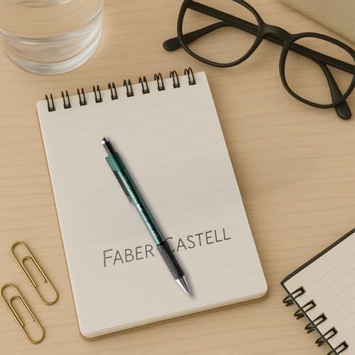Faber-Castell Grip 1347 Versatil Kalem, 0.7 mm, Koyu Yeşil, Ergonomik Tutuş, Yaylı Uç, Uzun Silgi, Modern Tasarım