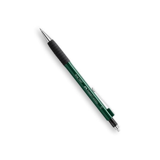 Faber-Castell Grip 1347 Versatil Kalem, 0.7 mm, Koyu Yeşil, Ergonomik Tutuş, Yaylı Uç, Uzun Silgi, Modern Tasarım