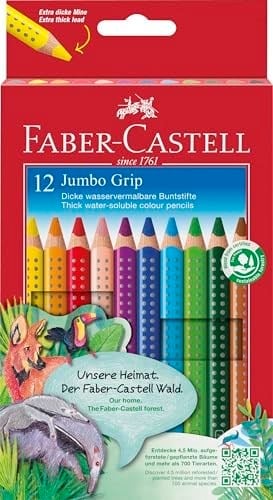 FABER-CASTELL Jumbo GRIP Boya Kalemi 12 Renk