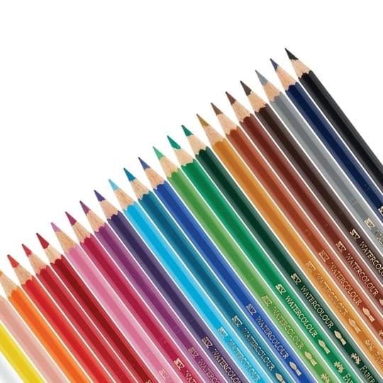 Faber-Castell Karton Kutu Sulu Boya Kalemi, 24 Renk, Suda Çözünebilir, Fırça ve Kalem Hediyeli, Yaratıcılığı Destekleyen Boya Kalemi - Seçenekler: 12 Renk, 24 Renk
