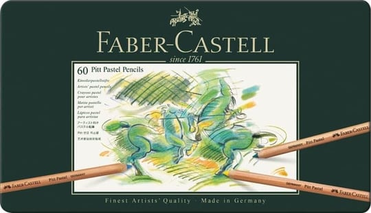 Faber-Castell Pitt Pastel Boya Kalemi, 60 Renk, Yüksek Pigment, Solmaya Dirençli, Fırça ve Parmakla Dağılabilir, Yuvarlak Gövde