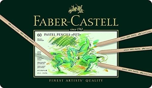 Faber-Castell Pitt Pastel Boya Kalemi, 60 Renk, Yüksek Pigment, Solmaya Dirençli, Fırça ve Parmakla Dağılabilir, Yuvarlak Gövde