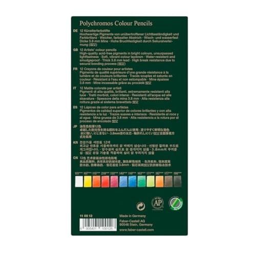 Faber-Castell Polychromos Kuru Boya Kalemi, 12 Renk