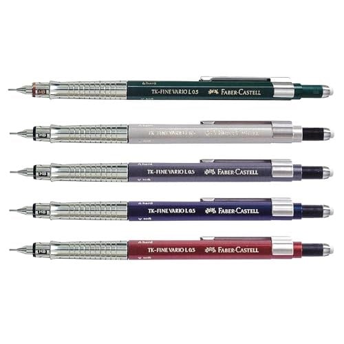 Faber-Castell Vario Lüx Versatil Kalem, 0.5 mm Uç, Sertlik Ayarlı Metal Uç, Silgili, Ergonomik Tutuş, Yeşil - Seçenekler: 0.5, 0.3-0.35, 0.9-10