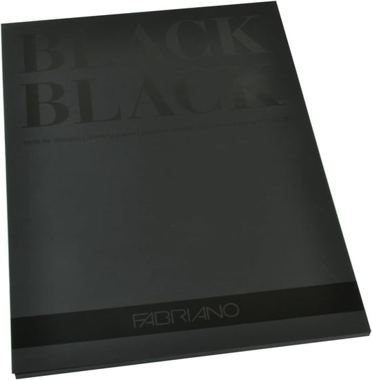 Fabriano Honsell 19100391 - Black Block, mat yüzeyli derin siyah kağıt, 300 g/m², 24 x 32 cm, 20 yaprak, pastel boya, boya kalemleri ve markör için  - Seçenekler: DIN A2, 24 x 32 cm, A3, DIN A4, 20x20