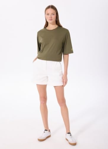 Fabrika Bisiklet Yaka Oversize T-Shirt, XS, DANTITA, Haki, Kadın