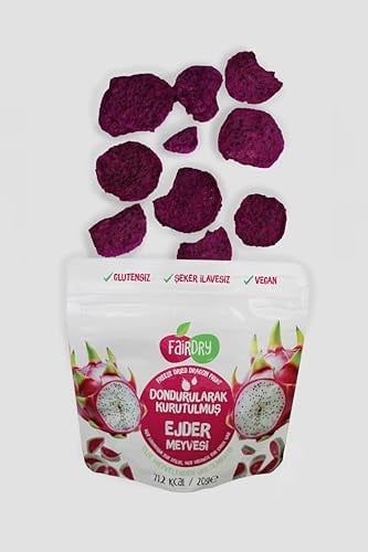 FairDry Ejder Meyvesi Dilim, Freeze Dried, Dondurularak Kurutulmuş, Meyve Kurusu, Katkısız, Çıtır Meyve