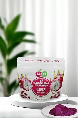 FairDry Ejder Meyvesi Dilim, Freeze Dried, Dondurularak Kurutulmuş, Meyve Kurusu, Katkısız, Çıtır Meyve