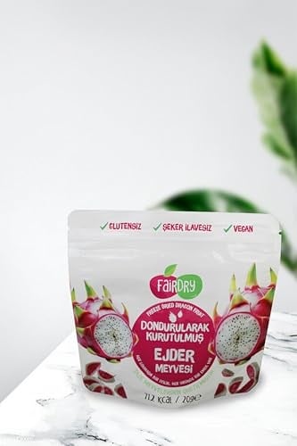 FairDry Ejder Meyvesi Dilim, Freeze Dried, Dondurularak Kurutulmuş, Meyve Kurusu, Katkısız, Çıtır Meyve