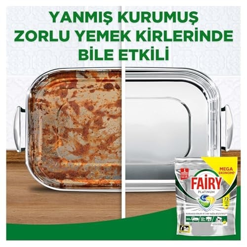 Fairy Platinum Bulaşık Makinesi Deterjanı Kapsülü/Tableti 72 Yıkama Limon Kokulu