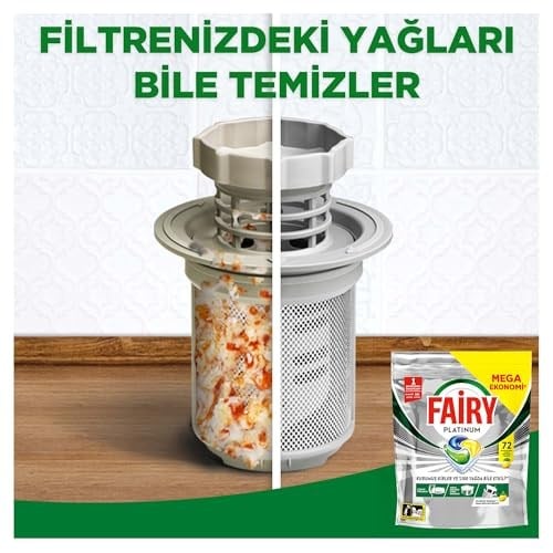 Fairy Platinum Bulaşık Makinesi Deterjanı Kapsülü/Tableti 72 Yıkama Limon Kokulu