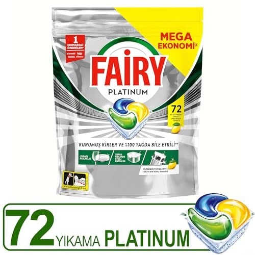 Fairy Platinum Bulaşık Makinesi Deterjanı Kapsülü/Tableti 72 Yıkama Limon Kokulu