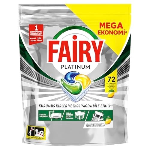 Fairy Platinum Bulaşık Makinesi Deterjanı Kapsülü/Tableti 72 Yıkama Limon Kokulu