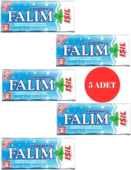 Falım Işıl Karbonat ve Nane Aromalı Şekersiz Sakız (5 ADET)