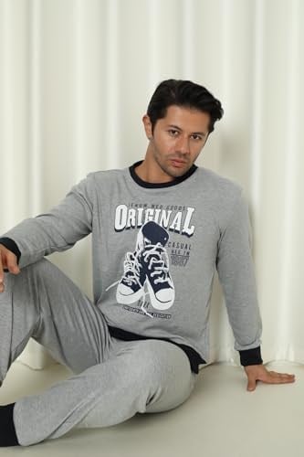 Falkom 5011 İnterlok Kalın Kışlık Baskılı Erkek Ev Pijama Takımı
