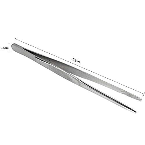 FANSH 304 Paslanmaz Çelik Mangal Cımbızı, Profesyonel Mutfak ve Uzun Saplı Gıda Cımbızı, Çok Fonksiyonlu, 30 cm