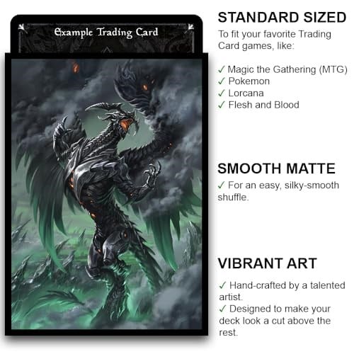 Fantasy North - Phorgoros - Plütonyum Ejderhası - 100 Pürüzsüz Mat TCG Kart Kılıfı (FN83S) - Magic MTG Commander ve Diğer Kart Oyunları için Mükemmel