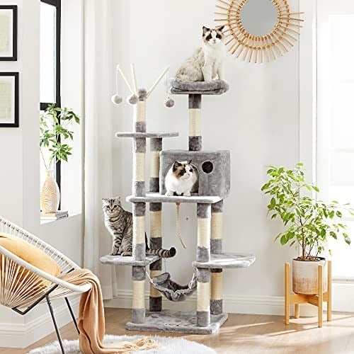 Feandrea Tırmalama Direği, Hamak, Mağara, Sisal Direk, Açık Gri Pct86 W, 1 Adet (1li Paket)