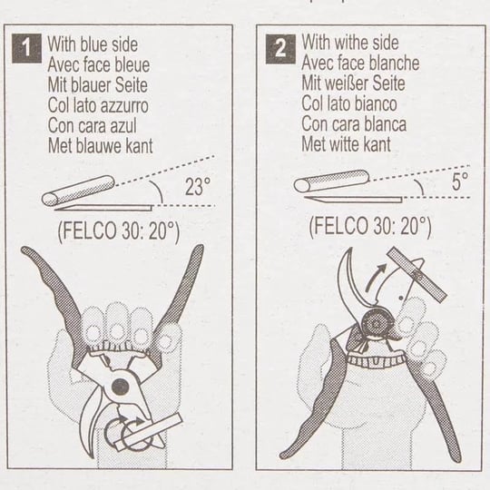 Felco Seramik Bileme Taşı Model 902 Yüksek Saflık Çift Taraflı Korundum Orta Mavi Taraf İnce Beyaz Taraf Hassas Kesim Bıçakları Keskinleştirir Bıçaklar Makaslar 100mm