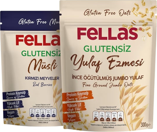 Fellas Glutensiz Kahvaltı İkilisi: Yulaf Ezmesi & Müsli (300g+270g)