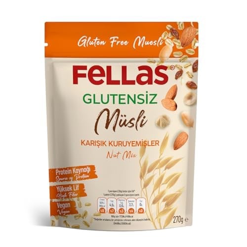 Fellas Glutensiz Müsli, Karışık Kuruyemişli, 270gr
