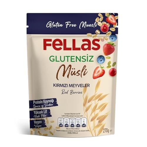 Fellas Glutensiz Müsli, Kırmızı Meyveli, 270gr
