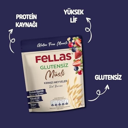 Fellas Glutensiz Müsli, Kırmızı Meyveli, 270gr