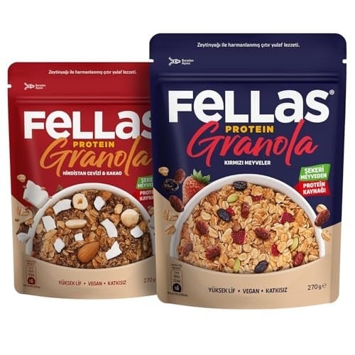 Fellas İkili Vegan Protein Granola: Hindistan Cevizli & Kırmızı Meyveli (270g+270g)