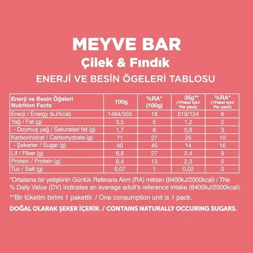 Fellas Meyve Bar, Çilekli ve Fındıklı, 35gr x 12 Adet