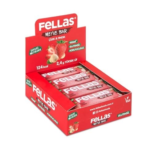 Fellas Meyve Bar, Çilekli ve Fındıklı, 35gr x 12 Adet