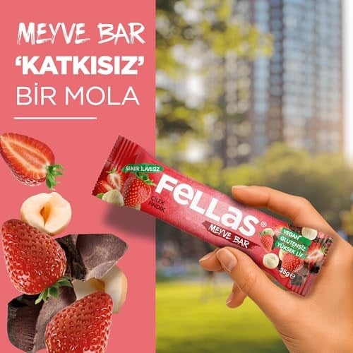 Fellas Meyve Bar, Çilekli ve Fındıklı, 35gr x 12 Adet