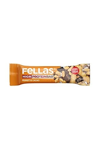 Fellas Yüksek Protein Bar 45 g Süper İkili Kutu 24 Adet - Hind. Cevizli x12 Adt+Yer Fıstıklı x12 Adt