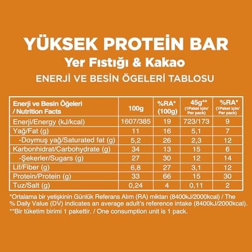 Fellas Yüksek Protein Bar, Karma Kutu (3 Çeşit), 45gr x 12 Adet