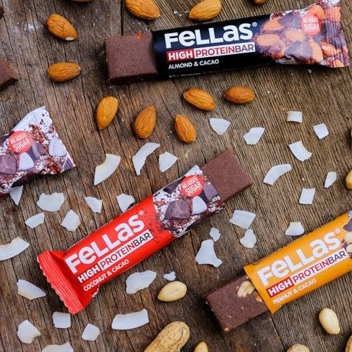 Fellas Yüksek Protein Bar, Karma Kutu (3 Çeşit), 45gr x 12 Adet