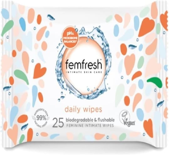 Femfresh Aloe Vera & Calendula Özlü Dış Genital Bölge 25li Islak Mendili (1 x 25 Adet)