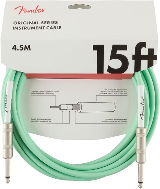 Fender Original Series Instrument Cables 4.5 Metre - Surf Green Enstrüman Kablosu