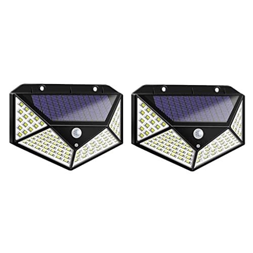 Fenteer Solar lamba 100 LED PIR hareket sensörlü dış duvar lambası IP65 bahçe teras - 2 adet