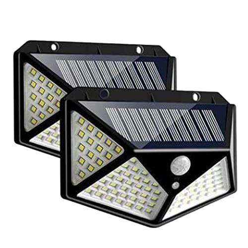 Fenteer Solar lamba 100 LED PIR hareket sensörlü dış duvar lambası IP65 bahçe teras - 2 adet