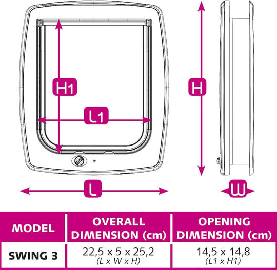 Ferplast Swıng 3 Kedi-Köpek Kapısı,Kahve,14,8X14,5, Standard, Kahverengi - Seçenekler: Microchip, Standard, 1 Adet, S (21,5 x 5 x h. 24 cm.)...