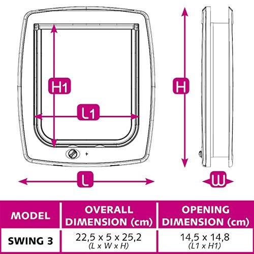 Ferplast Swıng 3 Kedi-Köpek Kapısı,Kahve,14,8X14,5, Standard, Kahverengi - Seçenekler: Microchip, Standard, 1 Adet, S (21,5 x 5 x h. 24 cm.)...